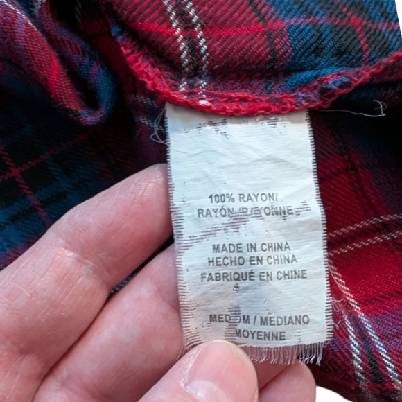 Rails Britt Short Sleeve Button Down Shirt Raspberry Navy Grunge Y2K Women's Med - Picture 9 of 12